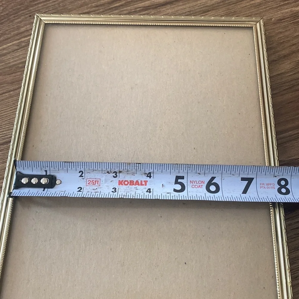 vintage gold-tone metal photo frame with a velvet back easel frame Art deco 8x10